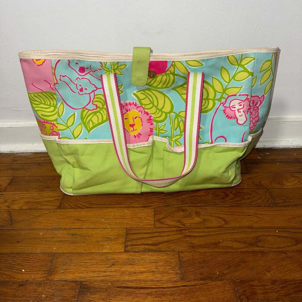 Vintage Lilly Pulitzer Canvas Tote Bag One Size Multic